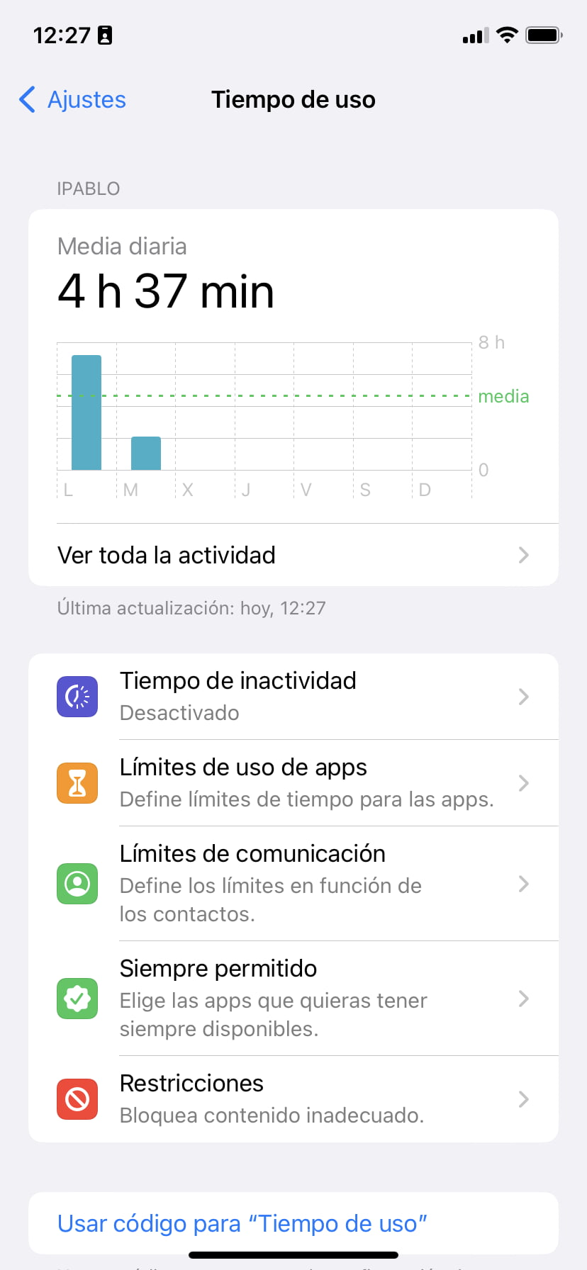 tiempo de uso smartphone